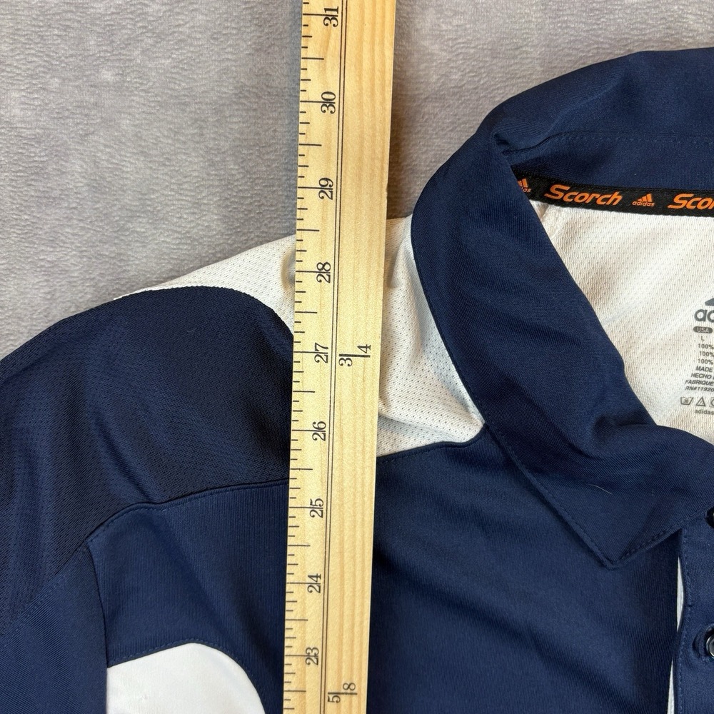 Notre Dame Fighting Irish Adidas Polo Shirt Mens L Blue NCAA‎ 3 Stripe College - Picture 7 of 7